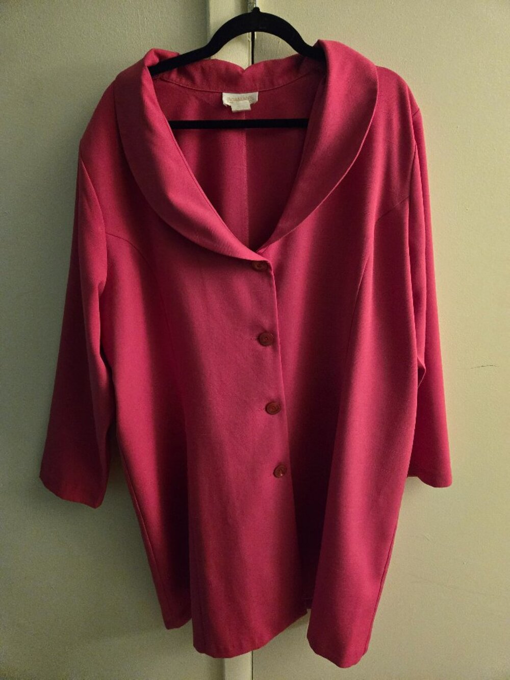 Roaman's Women's 2X Shirt Dress / Duster Jacket – Vibrant Pink